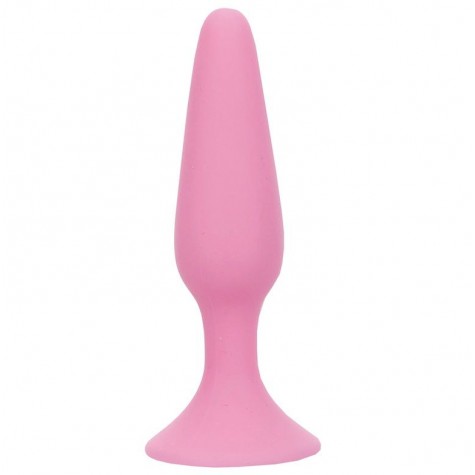 Розовая анальная пробка BEAUTIFUL BEHIND SILICONE BUTT PLUG - 11,4 см.