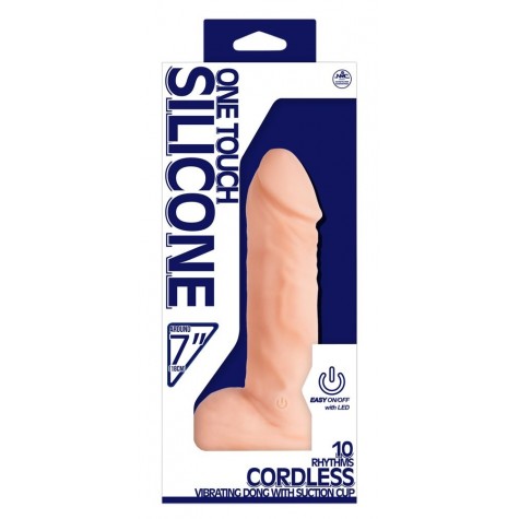 Реалистичный вибратор на присоске One Touch Silicone - 19 см.